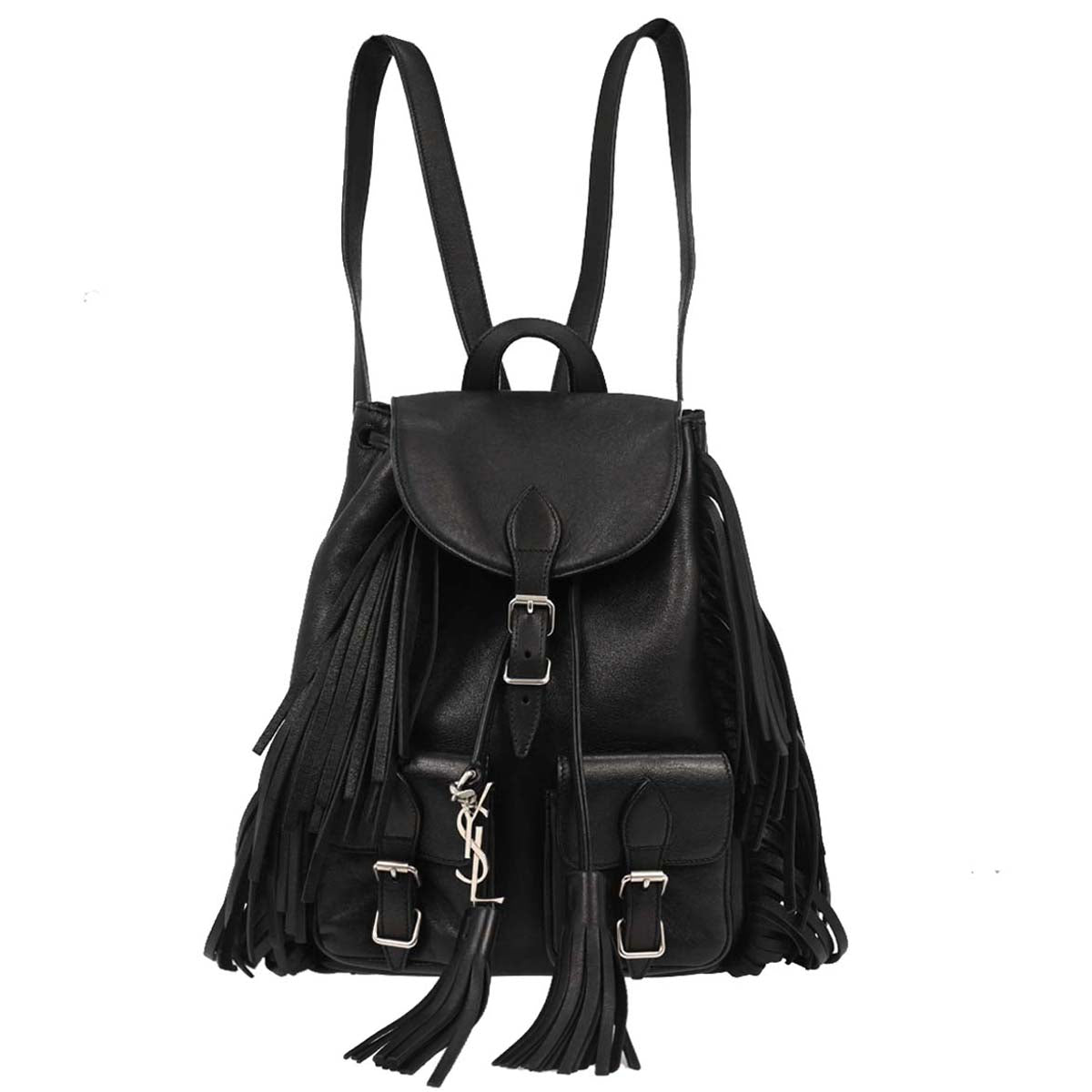 Saint Laurent Black Fringe Festival Backpack