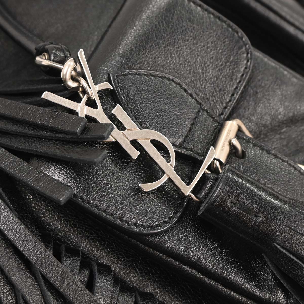 Saint Laurent Black Fringe Festival Backpack