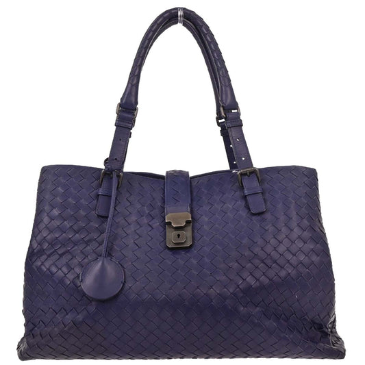 Bottega Veneta Purple Intrecciato Roma Tote Bag