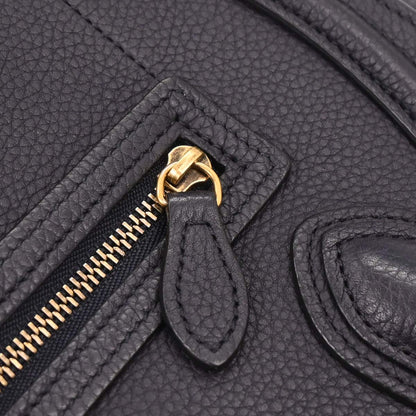 Celine Navy Leather Nano Luggage Tote Bag