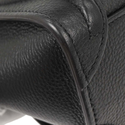 Celine Black Leather Nano Luggage Tote Bag