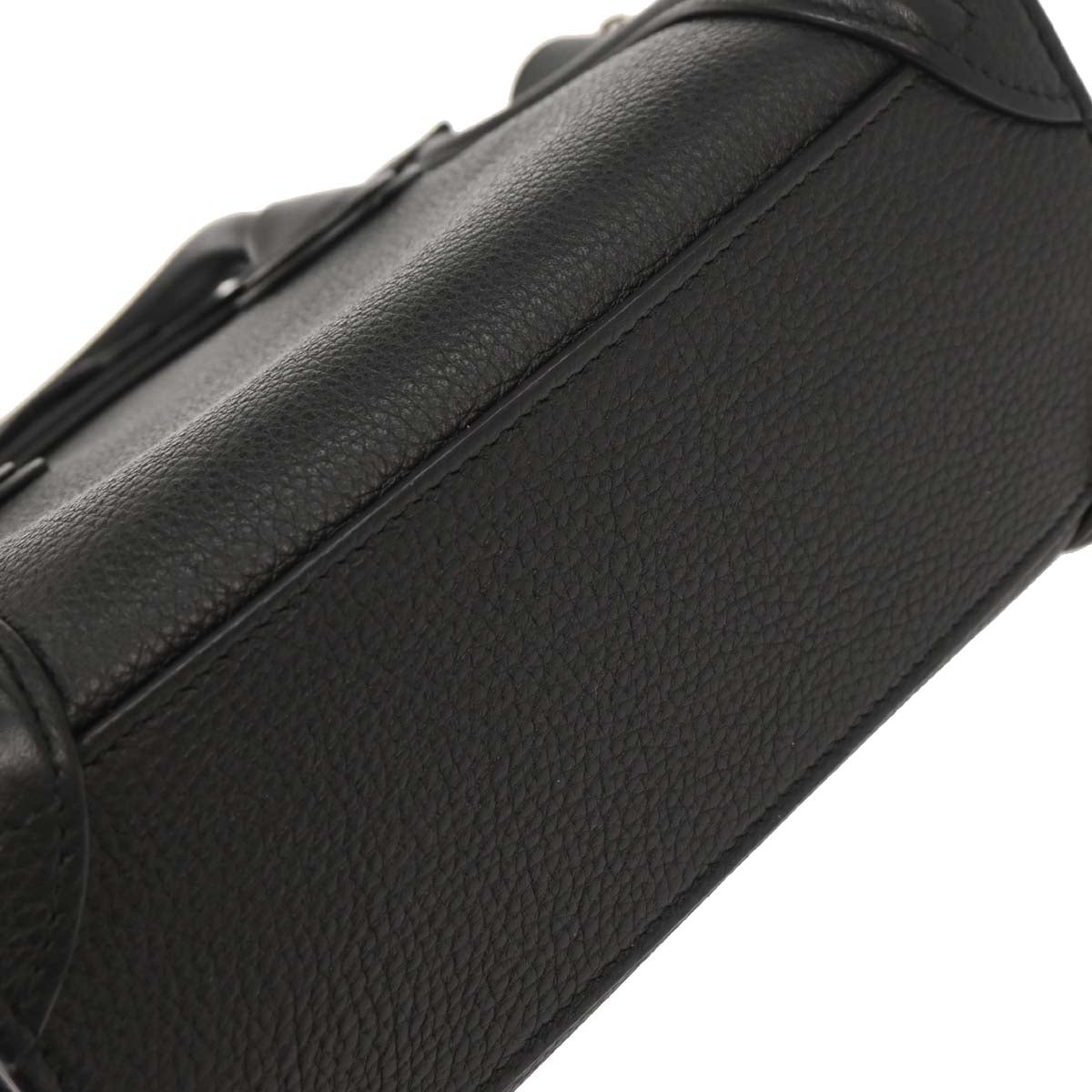 Celine Black Leather Nano Luggage Tote Bag