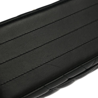 Chanel 2019 Black Lambskin Chevron Single Flap Shoulder Bag