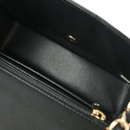 Chanel 2019 Black Lambskin Chevron Single Flap Shoulder Bag