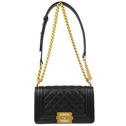 Boy Chanel Black Caviar Small Chain Shoulder Bag