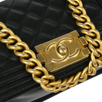Boy Chanel Black Caviar Small Chain Shoulder Bag