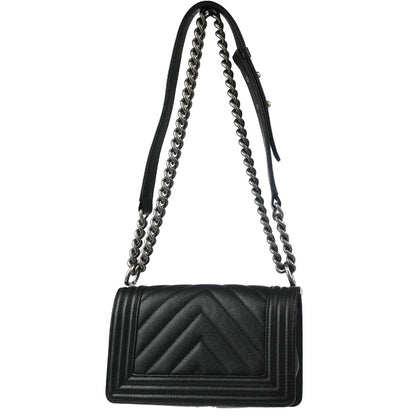 Boy Chanel 2017-2018 Black Caviar Chevron Small Chain Shoulder Bag