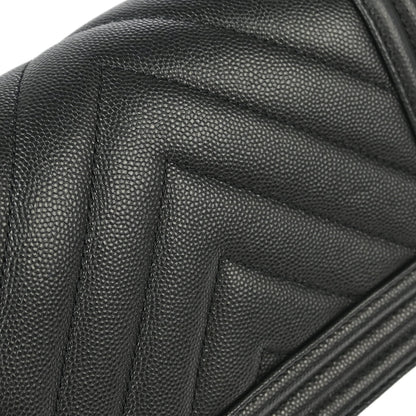 Boy Chanel 2017-2018 Black Caviar Chevron Small Chain Shoulder Bag