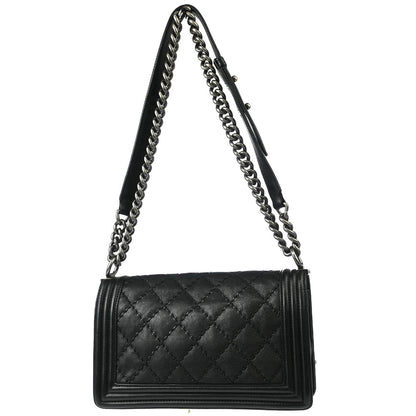Boy Chanel 2015-2016 Black Calfskin Medium Shoulder Bag