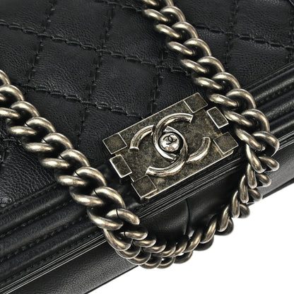 Boy Chanel 2015-2016 Black Calfskin Medium Shoulder Bag