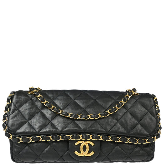 Chanel Black Calfskin Luxury Line Chain Me Shoulder Bag