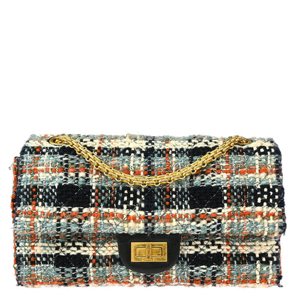 Chanel 2015-2016 Multicolor Tweed 2.55 Medium Classic Double Flap Shoulder Bag