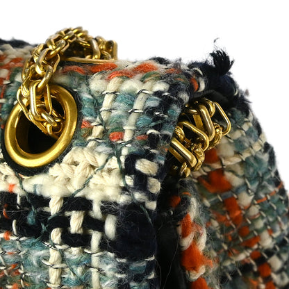 Chanel 2015-2016 Multicolor Tweed 2.55 Medium Classic Double Flap Shoulder Bag