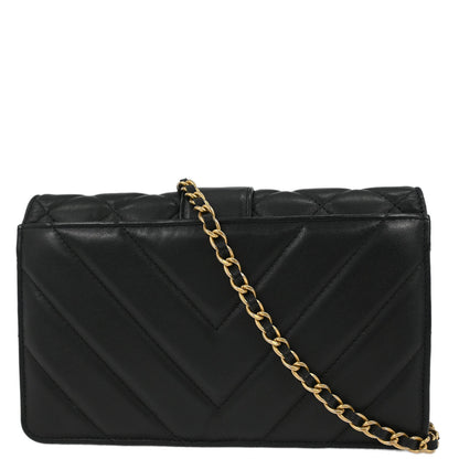 Chanel Black Lambskin Chevron WOC Wallet On Chain