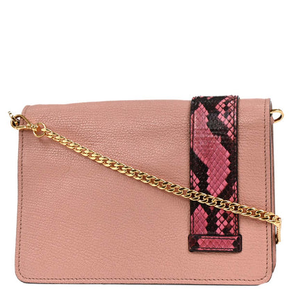 Miu Miu * Pink Leather Python Shoulder Bag