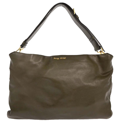 Miu Miu Gray Leather Handbag
