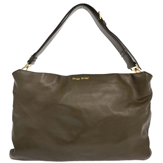 Miu Miu Gray Leather Handbag