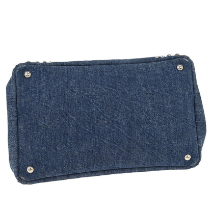 Prada Blue Denim Canapa Tote Handbag