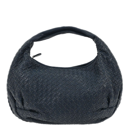 Bottega Veneta Navy Intrecciato Hobo Handbag