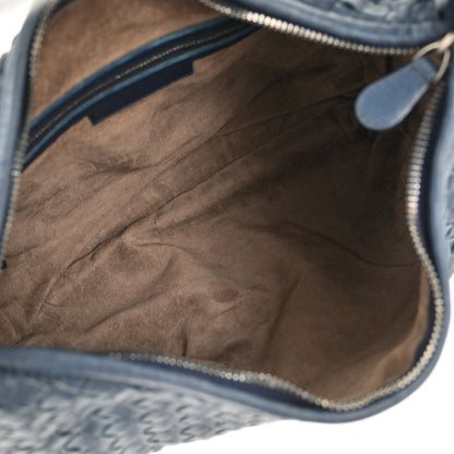 Bottega Veneta Navy Intrecciato Hobo Handbag