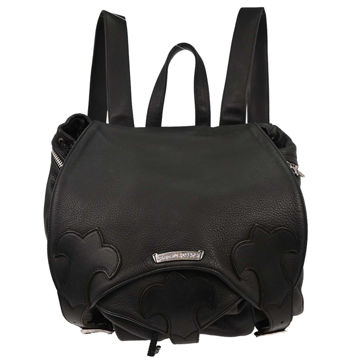 Chrome Hearts Black Leather Gunslinger Backpack