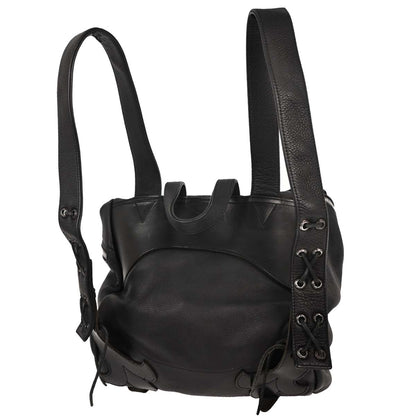 Chrome Hearts Black Leather Gunslinger Backpack