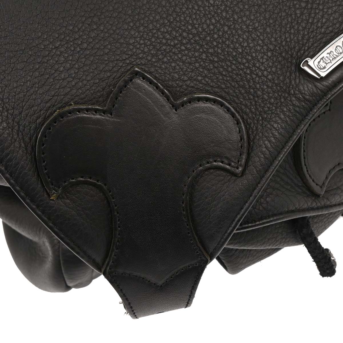 Chrome Hearts Black Leather Gunslinger Backpack