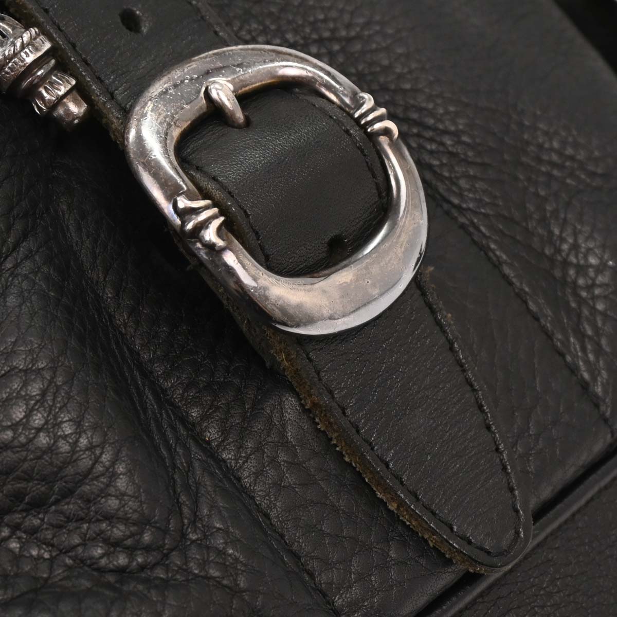 Chrome Hearts Black Leather Gunslinger Backpack