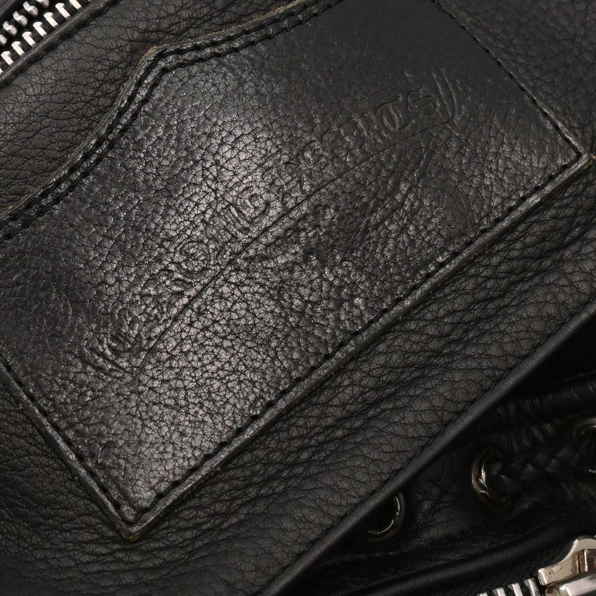 Chrome Hearts Black Leather Gunslinger Backpack