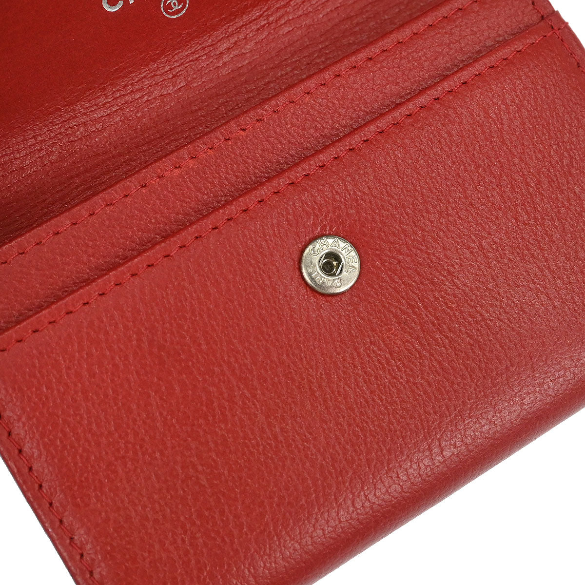 Chanel 2011 Red Calfskin Camellia Coin Purse Wallet