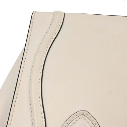 Celine White Leather Micro Luggage Tote Bag