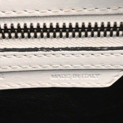 Celine White Leather Micro Luggage Tote Bag