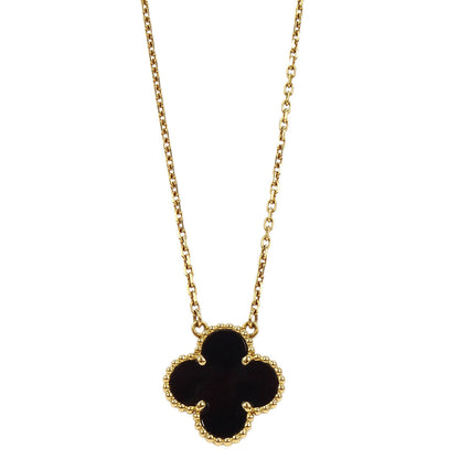 Van Cleef & Arpels Vintage Alhambra Pendant Necklace Au750 Onyx