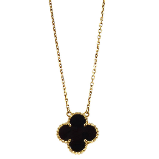 Van Cleef & Arpels Vintage Alhambra Pendant Necklace Au750 Onyx