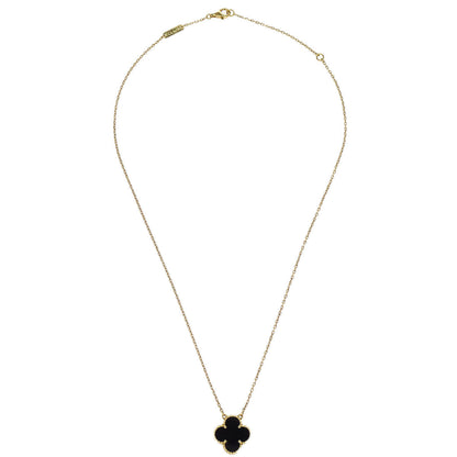 Van Cleef & Arpels Vintage Alhambra Pendant Necklace Au750 Onyx