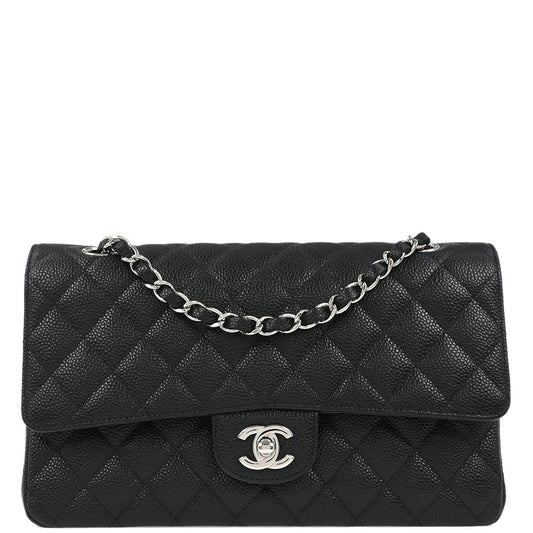Chanel Black Caviar Medium Classic Double Flap Shoulder Bag