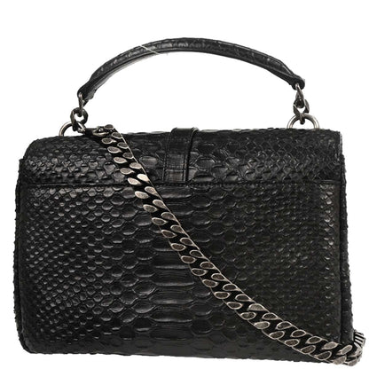 Saint Laurent * Black Python College 2way Shoulder Handbag