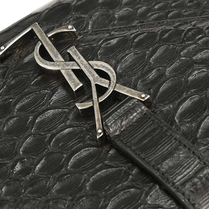 Saint Laurent * Black Python College 2way Shoulder Handbag