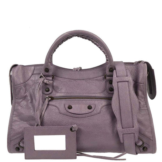Balenciaga Purple The City Handbag