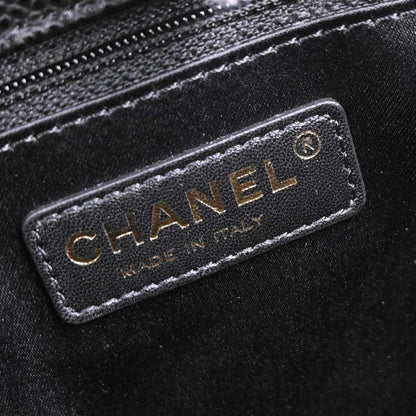 Chanel Black Caviar Grand Shopping Tote GST Chain Handbag