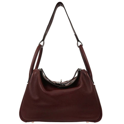 Hermes Bordeaux Evercolor Lindy 30 Shoulder Bag