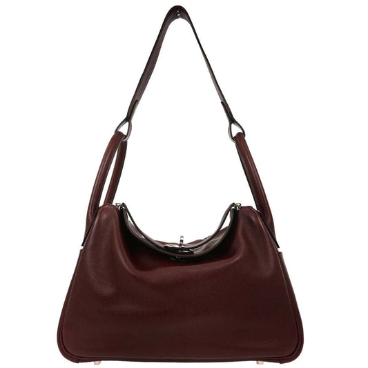 Hermes Bordeaux Evercolor Lindy 30 Shoulder Bag