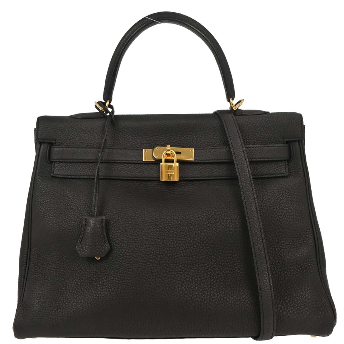 Hermes Black Togo Kelly 35 Retourne 2way Shoulder Handbag