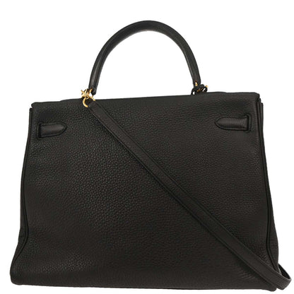 Hermes Black Togo Kelly 35 Retourne 2way Shoulder Handbag