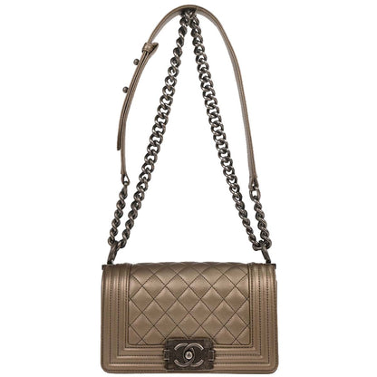 Boy Chanel Gold Caviar Small Chain Shoulder Bag