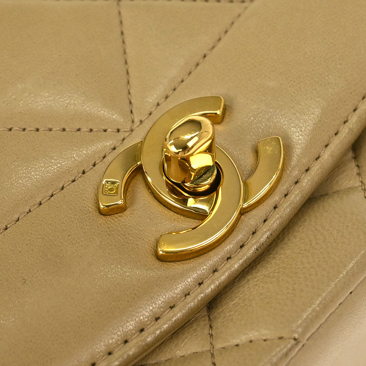 Chanel Beige Lambskin Small Diana Shoulder Bag
