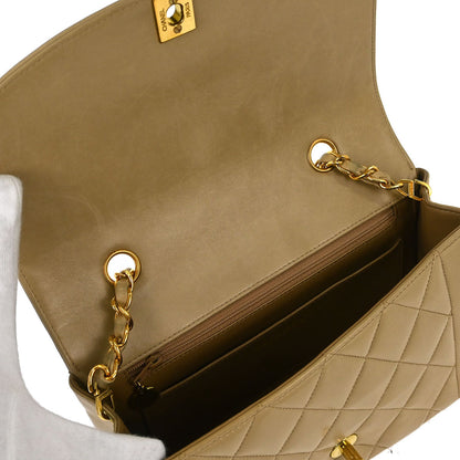 Chanel Beige Lambskin Small Diana Shoulder Bag