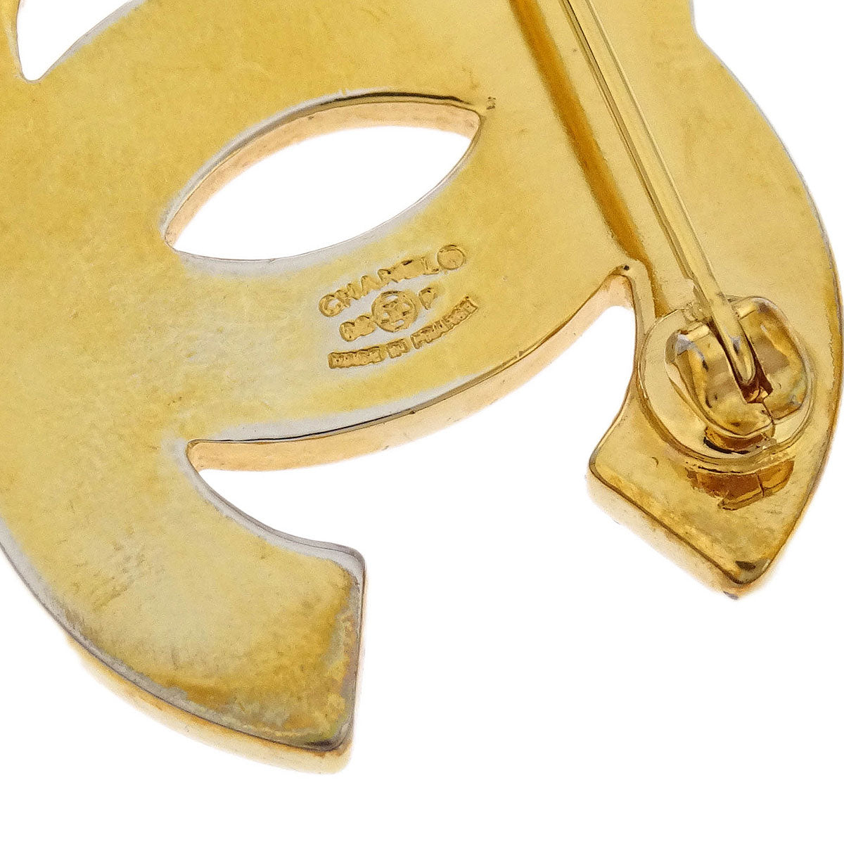 Chanel CC Brooch Pin Rhinestone Gold 02P