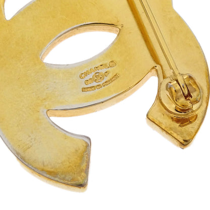 Chanel CC Brooch Pin Rhinestone Gold 02P