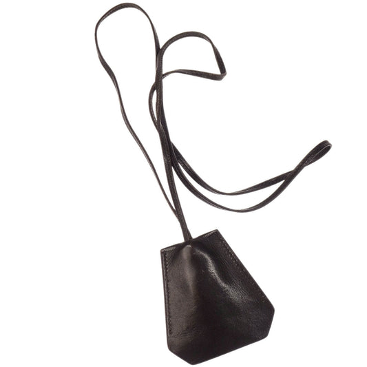 Hermes by Margiela Black Box Calf Clochette Necklace Pendant